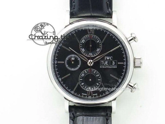 MIROTIME 0320 Pilot Chrono SS IW387808 CF3 ZF 1:1 Best Edition On Brown Leather Strap A Soft 7328